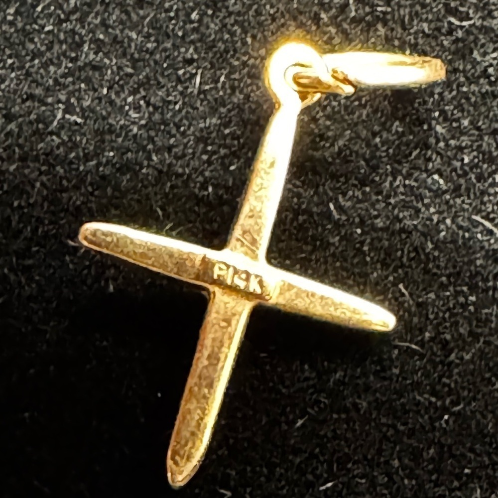 Vintage 14k yellow gold diamond north star pendant charm (108) - Picture 3 of 3